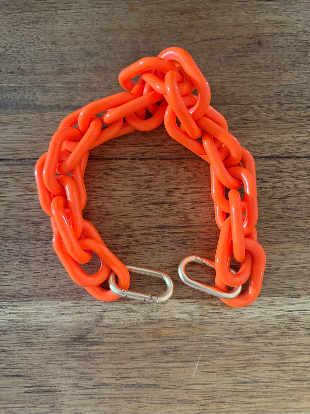 Clare V Bright Orange Plastic Chain with Metal Hooks